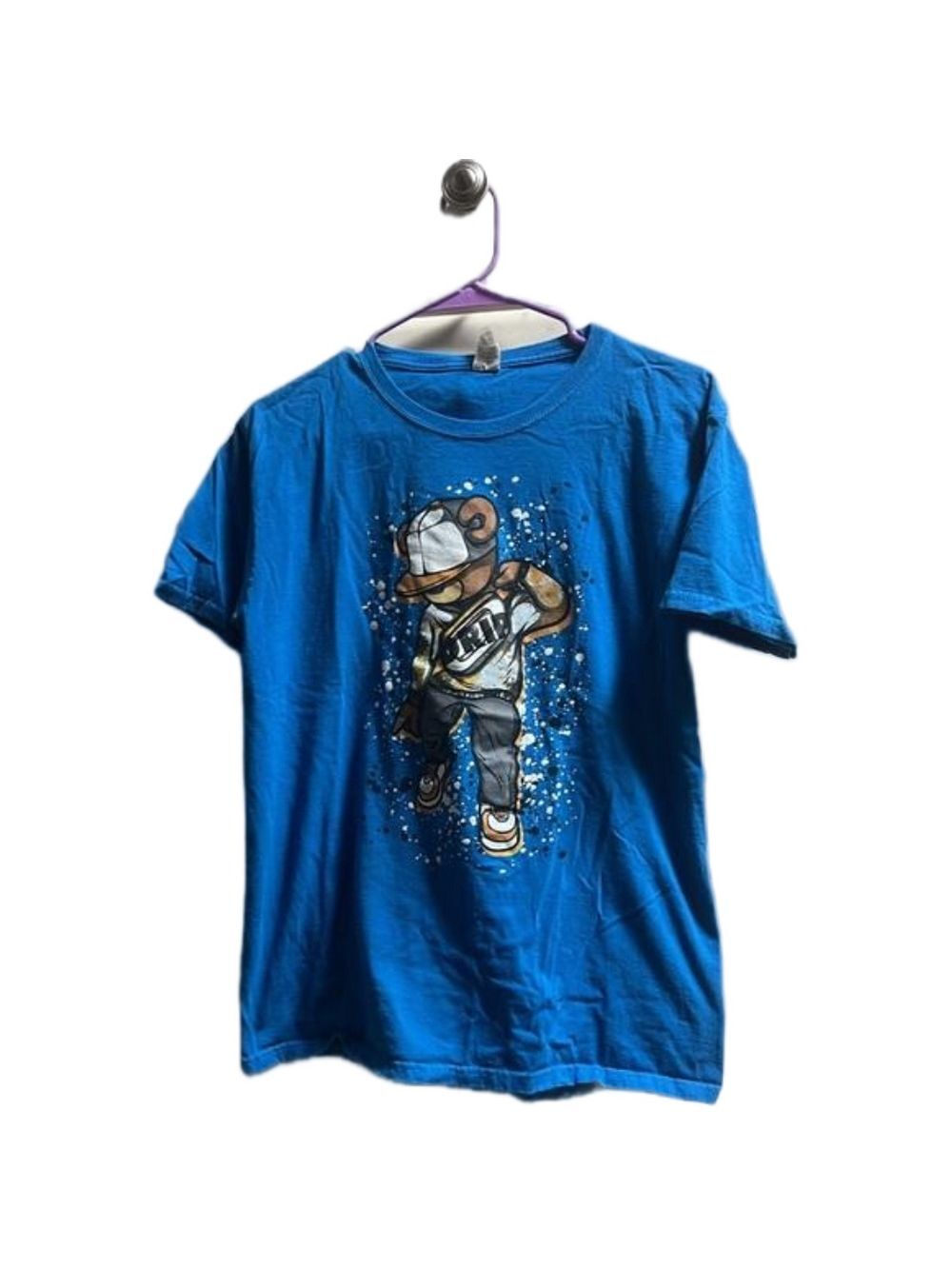 FRUIT OF THE LOOM Blue unisex skater t-shirt. Size XL in boys